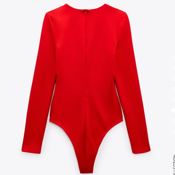 Zara red sweetheart neckline bodysuit 2022 - Picture 4 of 7